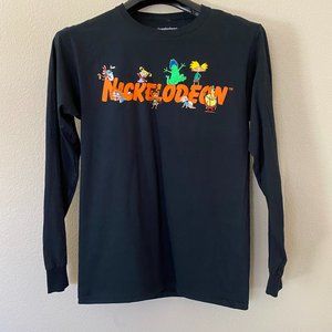 Rugrats Adult T Shirt Small Black Nickelodeon Crew Neck Long Sleeve New